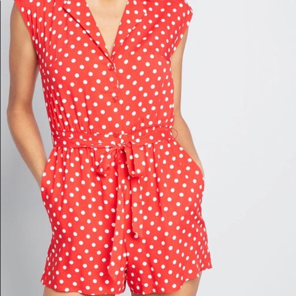 Modcloth polka dot romper